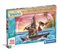 Clementoni | Puzzle Super Vaiana 2 per bambini 6 anni+ | 104 pezzi | Dimensioni 48,5 x 33,5 cm | Sviluppo logico e manuale | Attività senza schermo | Idea regalo per bambini