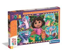 Clementoni - Puzzle Supercolor Nickelodeon Dora 104 Pezzi, per Bambini 4+ Anni, Colorata Illustrazione dei Personaggi del Cartone Animato, Idea Regalo, Made in Italy, 62x42 cm, 25077