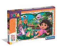 Clementoni - Puzzle Supercolor Nickelodeon Dora 104 Pezzi, per Bambini 4+ Anni, Colorata Illustrazione dei Personaggi del Cartone Animato, Idea Regalo, Made in Italy, 62x42 cm, 25076