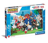 Clementoni - Puzzle Supercolor Sonic 104 Pezzi, per Bambini 6+ Anni, Colorata Illustrazione dei Personaggi del Videogioco, Idea Regalo, Made in Italy, 48,5x33,5 cm, 27159