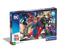 Clementoni- Puzzle Superheroes DC Comics 104pzs Supercolor Comics-104 Pezzi-Made in Italy, Bambini 6 Anni, Cartoni Animati, Supereroi, Multicolore, Medium, 25722