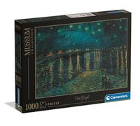 Clementoni - Puzzle Van Gogh 1000 Pezzi Arte, per Adulti e Ragazzi, Museum Collection, Tema Notte Stellata sul Rodano, con Poster Incluso, Compact Box, Idea Regalo Made in Italy, 70x50 cm, 37089