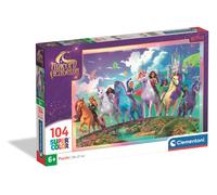Clementoni - Puzzle per Bambini 104 Pezzi Supercolor, per Bambini 6+ Anni, Illustrazione con Personaggi di Unicorn Academy, Idea Regalo, Made in Italy, 38x27 cm, 25091