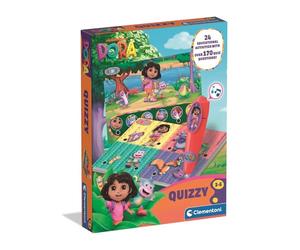 Clementoni Quizzy Dora The Explorer - Gioco di apprendimento interattivo con penna elettronica, oltre 200 quiz per bambini in età prescolare dai 3 anni in su