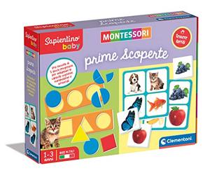 Clementoni Sapientino Baby Montessori - Prime Scoperte, Gioco Educativo Metodo Montessoriano Bambini 1-3 Anni, per Scoprire Forme, Colori e Texture Tattili, Made in Italy, Lingua Italiana, 16421