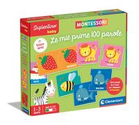 Clementoni- Sapientino Baby Prime 100 Parole-Gioco Educativo 1 Anno, Flashcards, (Versione in Italiano), Giochi Montessori, Made in Italy, Multicolore, 16412