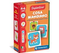 Clementoni Sapientino - Cosa Mangiano?, Gioco Educativo per Bambini 4-6 Anni con Flashcards Memory per Associare Animali e Cibi, Stimola la Logica, Made in Italy, Lingua Italiana, 16863
