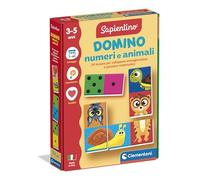 Clementoni Sapientino - Domino Numeri e Animali, Gioco Educativo Metodo Montessoriano per Bambini 3-5 Anni per Riconoscere Animali e Imparare a Contare, Made in Italy, Lingua Italiana, 16841
