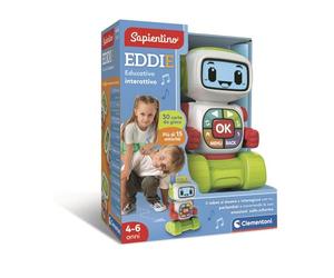 Clementoni Sapientino - Eddie Robot Educativo Interattivo, Gioco Educativo Bambini 4-6 Anni, Robot Parlante con Schermo LCD, Impara Lettere Numeri Emozioni e Musica, Lingua Italiana, 16713