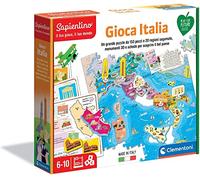Clementoni Sapientino - Gioca Italia, Gioco Educativo Bambini 6-10 Anni, con Puzzle 153 Pezzi, 20 Regioni Sagomate, Monumenti 3D e Schede, Made in Italy, Linea Play for Future, Lingua Italiana, 16314