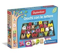 Clementoni Sapientino - Giochi con le Lettere Legno, Gioco Educativo Bambini 2-4 Anni, Set Alfabetiere ad Incastro con Lettere Sagomate e Schede Illustrate, Lingua Italiana, 16707