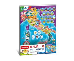 Clementoni Sapientino - Italia, Puzzle Magnetico, 4 Giochi in 1, 50+ Tessere Magnetiche, per Bambini 6-10 Anni, Scopri l'Italia con le Tessere Magnetiche, Idea Regalo, Made in Italy, 30x40 cm, 16690