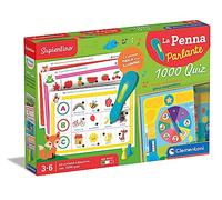 Clementoni Sapientino - La Penna Parlante 1000 Quiz, Gioco Educativo Elettronico 3-6 Anni, 64 attività e 32 Schede per Apprendimento di Lettere e Numeri, Made in Italy, Lingua Italiana, 16798