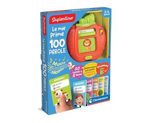 Clementoni Sapientino - Le Mie Prime 100 Parole, Gioco Educativo Elettronico Bambini 2-4 Anni, 50 Carte e 6 Temi, Flashcards in Italiano e Inglese per Imparare Nuovi Vocaboli, Lingua Italiana, 16818