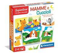 Clementoni Sapientino - Mamme e Cuccioli, Gioco Educativo per Bambini 2-4 Anni, Flashcards per Riconoscere Gli Animali e i Loro Piccoli con attività Divertenti e Colorate, Lingua Italiana, 16052