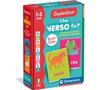 Clementoni Sapientino Montessori - Che Verso Fa, Gioco Educativo, 30 Flashcards Montessori per Bambini 1-3 Anni, Carte Tattili Animali, Made in Italy, Lingua Italiana, Lingua Italiana, 16831