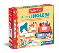 Clementoni Sapientino Montessori - Primo Inglese, Gioco Educativo Metodo Montessoriano per Bambini 3-5 Anni, Carte Illustrate per Imparare la Lingua e i Suoi Vocaboli, Made in Italy, 16868
