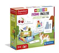 Clementoni Sapientino Montessori - Primo Inglese, Gioco Educativo Metodo Montessoriano per Bambini 3-6 Anni per Imparare l'Inglese con Oggetti Sagomati e Carte, Made in Italy, Lingua Italiana, 16364