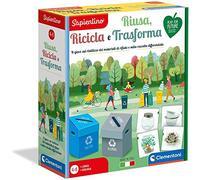 Clementoni Sapientino Riusa, ricicla e trasforma, Gioco Raccolta differenziata, Gioco educativo 4 Anni in Materiale 100% Riciclato, Made in Italy, Play for Future, 16273