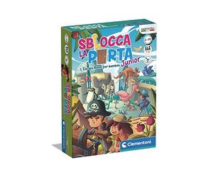 Clementoni - Sblocca la Porta Junior, Gioco da Tavolo, 2 Escape Room per Bambini 6+ Anni e Adulti, Ambientata in Luoghi Misteriosi, 1-6 Giocatori, Idea Regalo Made in Italy, Lingua Italiana, 16774
