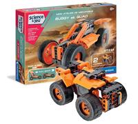 Clementoni - 52535 - My Workshop di Meccanica - Buggy e Quad a Attrito- Gioco di Costruzione - Versione Francese, Made in Italy, 8 Anni