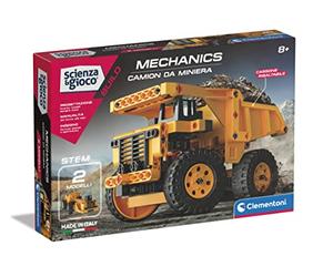 Clementoni- Scienza Build-Camion da Miniera-Set Costruzioni Bambini 2 in 1, Laboratorio Meccanica, Gioco scientifico 8 Anni, Manuale in Italiano, Made in Italy, Multicolore, Medio, 19266