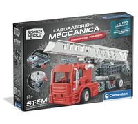 Clementoni Scienza e Gioco Build - Camion dei Pompieri, Laboratorio di Meccanica Bambini 8+Anni, Set Costruzioni Con Oltre 170 Componenti, Ingegneria e Manualità, Made In Italy, Lingua Italiana, 19473