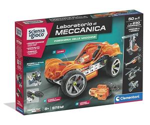 Clementoni Scienza e Gioco Build - Ingegneria delle Macchine, Set Costruzioni Bambini 8+ Anni, 50 Modellini Come Auto, Gru, Elicotteri per Scoprire la Meccanica, Made in Italy, Lingua Italiana, 19384