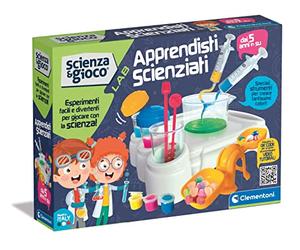Clementoni Scienza e Gioco Lab - Apprendisti Scienziati - Kit Esperimenti di Scienza, Gioco Scientifico Bambini 5 Anni+, Laboratorio di Chimica, Versione in Italiano, Made in Italy, Multicolore, Medio