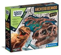 Clementoni Scienza e Gioco Lab - Archeogiocando T-Rex 2in1, Gioco Scientifico 6+ Anni, Fossili di Dinosauri da Scavare e Assemblare, Kit Archeologo, Made in Italy, Lingua Italiana, 19324