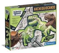 Clementoni Scienza e Gioco Lab - Archeogiocando T-Rex e Triceratopo, Gioco Scientifico 6+ Anni, Fossili di Dinosauri da Scavare e Assemblare, Kit Archeologo, Made in Italy, Lingua Italiana, 19345