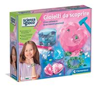 Clementoni Scienza e Gioco Lab - Gioielli da Scoprire, Gioco Scientifico 8+ Anni, Kit Scavo Gemme e Cristalli Luminosi, Crea Braccialetti e Collane, Made in Italy, Lingua Italiana, 19452