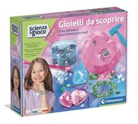 Clementoni Scienza e Gioco Lab - Gioielli da Scoprire, Gioco Scientifico 8+ Anni, Kit Scavo Gemme e Cristalli Luminosi, Crea Braccialetti e Collane, Made in Italy, Lingua Italiana, 19452