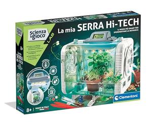 Clementoni Scienza e Gioco Lab - La Mia Serra Hi-tech, Laboratorio di Botanica Bambini 8+ Anni, 3 Modalità di Coltivazione Piante, con Led e Schermo LCD, Made in Italy, Lingua Italiana, 19370