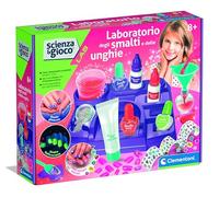 Clementoni Scienza e Gioco Lab - Laboratorio degli Smalti e delle Unghie, Kit per Unghie Finte e Nail Art per Bambine 8+ Anni, Gioco Scientifico con Smalto, Glitter e Stickers, Made in Italy, 19392