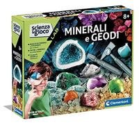 Clementoni Scienza e Gioco Lab - Minerali e Geodi, Gioco Scientifico per Bambini 8+ Anni, Set di Mineralogia con Mattone e Strumenti per Scavare, Made in Italy, Lingua Italiana, 19350