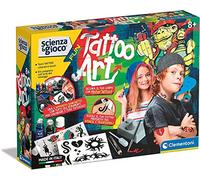 Clementoni- Scienza Fun-Tattoo Art, Gioco Fabbrica Tatuaggi, Laboratorio Scientifico 8 Anni, Manuale in Italiano, Made in Italy, Multicolore, 19254