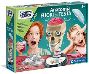Clementoni- Scienza Lab Fuori di Testa, Laboratorio di Anatomia, Gioco scientifico (Versione in Italiano), Bambini 8 Anni+, Made in Italy, Multicolore, 19212