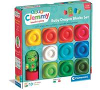 Clementoni Soft Clemmy - Baby Dragon Blocks Set, 10 Mattoncini Morbidi per Bambini 6+ Mesi, Personaggio Fantasy, Lavabili e Atossici, Sviluppo Sensoriale e Manualità, Made in Italy, 17604