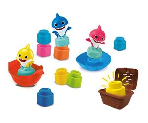 Clementoni- Soft Clemmy-Baby Shark-Playset con mattoncini Morbidi, 10 Mesi+, Cranberry, 17426