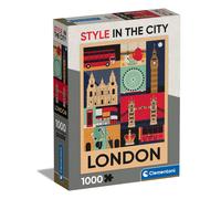 Clementoni- Style in The City London-1000 Pezzi, Puzzle Città, Illustrazioni D'A