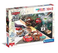 Clementoni - 23774 - Supercolor Puzzle - Disney Pixar Cars on the Road - 104 Pezzi - Puzzle Bambini 4 Anni, Puzzle Cartoni Animati - Made In Italy