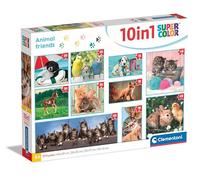 Clementoni- Supercolor Friends 1 con 10 Immagini Diverse (3x18, 4x30, 2x48 e 1x60 Pezzi), Bambini 4 Anni, Puzzle Animali, Made in Italy, Multicolore, 20283