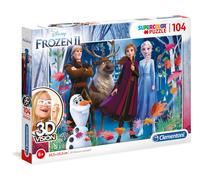 Clementoni SuperColor Frozen II 3D Vision Puzzle Per bambine 6+ anni 104 pezzi