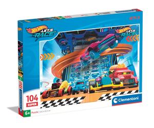 Clementoni Supercolor Hotwheels Puzzle 104 Teile - Auto Puzzle für Kinder ab 6 J
