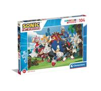 Clementoni - supercolor puzzle - sonic - 104 pezzi