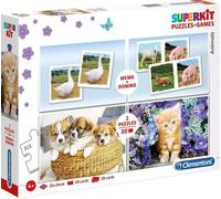 Clementoni, SuperKit, Animali, Puzzle, Unisex, 4+ anni, 2 x 30 + 48 + 28 pezzi