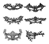 Cleminsta 6 mascherine per gli occhi in pizzo maschere veneziane nere sexy in pizzo maschere per occhi maschere maschere in pizzo maschere per Halloween Carnevale abito da sera ballo ballo party