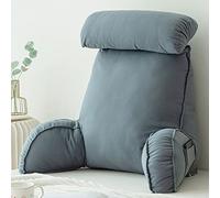 CLEMMO Cuscino da Lettura con bracciolo,Cuscino Lombare Letto,Supporto per Il Collo Rimovibile,Perfetto Come Supporto per la Schiena per Rilassarsi e Leggere