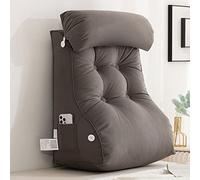 CLEMMO Lettura Cuscini per Letto,Cuscino a Cuneo,Cuscino Lombare,Confortevole Cuscino Schienale,Federa Lavabile,per Leggere/Rilassarsi/Guardare La TV